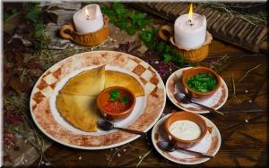 Блины с красной икрой фото Блины с красной икрой картинка