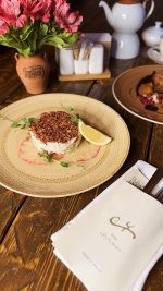 Салат с судаком, зеленым яблаком и корневым сельдереем с хреном фото Салат с судаком, зеленым яблаком и корневым сельдереем с хреном картинка