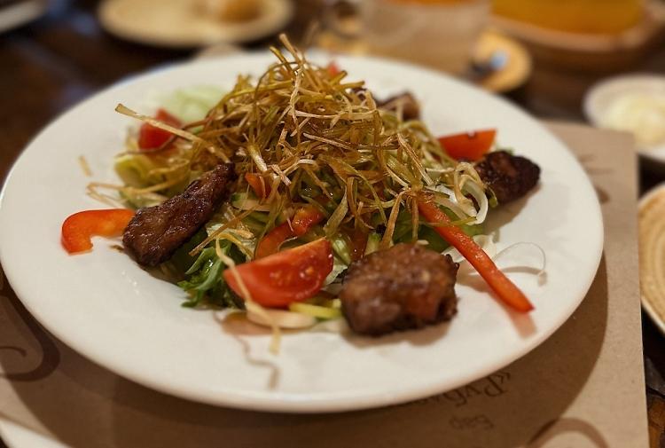 Salad with grilled and glazed with Soy sauce Duck photo Salad with grilled and glazed with Soy sauce Duck image